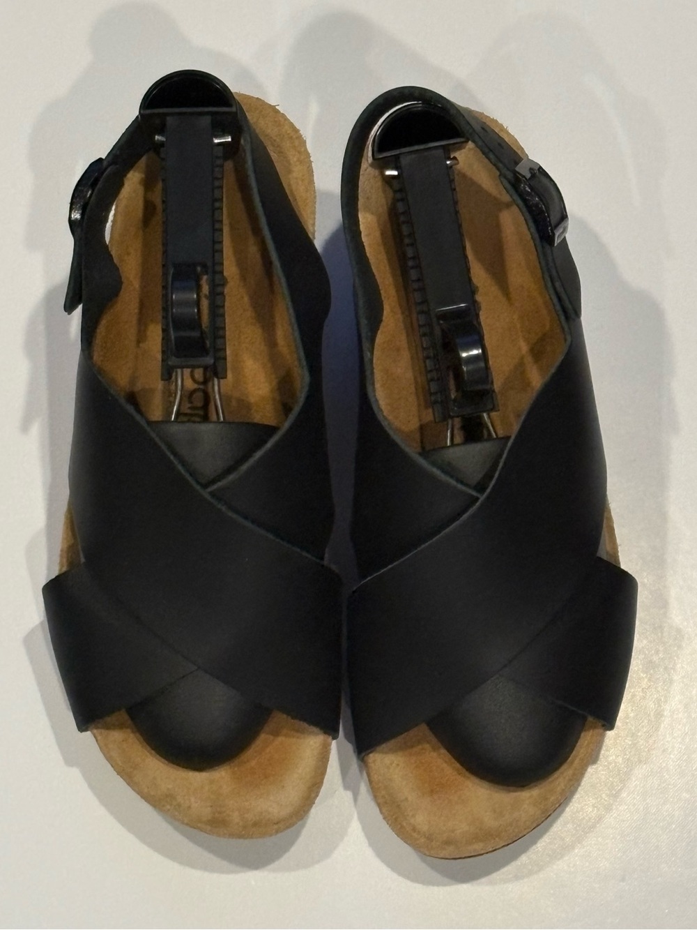Papillio by Birkenstock Black Crossover Slingback Wedge Sandals